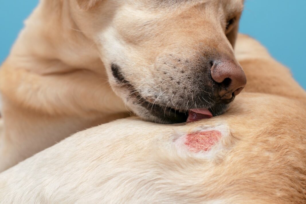 Labrador souffrant de dermatite atopique